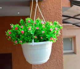 Кашпо подвесное пластиковое Глория с поддоном d-25см 4,2л белый 5plast 5PL0115