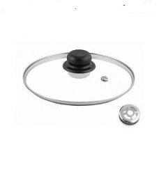 Крышка из термостойкого стекла с усиленным пароотводом d-16см, металлическим ободком, с пластиковой ручкой Appetite GF16P