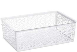 Корзина универсальная пластиковая  4,3л 29х19х9,5см Линден белый Homver 221313329/01