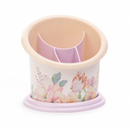 Сушилка для столовых приборов пластиковая 4 секции Цветочный блюз Альтернатива М2267