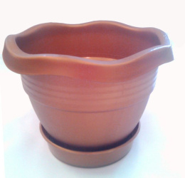 Горшок для цветов пластиковый Шарм эль Шейх с поддоном  0,9л Агропласт БК0022