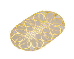 Салфетка виниловая овальная 30х46см Лейс, золото Grace LO-1027A