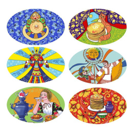 Салфетка сервировочная пластиковая овальная 44х28см Масленица, в ассортименте Мультидом FH51-95