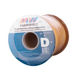 Уплотнитель самоклеящийся  9х6,0мм, 100м D-профиль, белый Mawipro D96-9010/ MW-0110