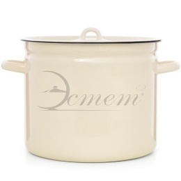 Кастрюля эмалированная  9,0л цилиндрическая с металл. крышкой без декора Жемчужная Эстет ЭТ-72959