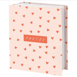 Альбом для фотографий 100 фото 10х15см Brauberg Pink Hearts, пп карман 391436