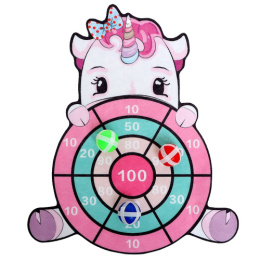 Дартс детский с липучками, мишенью 24см Единорог, 3 шарика на липучке, крючок, в пакете 9731122