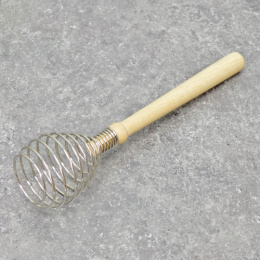 Венчик из нержавеющей стали 27см деревянная ручка Мирхозторг 1007