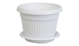 Кашпо пластиковое Ливия с поддоном  1,4л d-16см h-12,5см мраморный Idea М3010