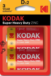 Батарейка Kodak солевая Super Heavy Duty Zinc R20 ( 2шт. на блистере) Kodak Б0005135