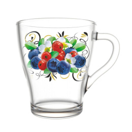 Кружка стеклянная 250мл Грация Лесная ягода Декостек 2018-Д