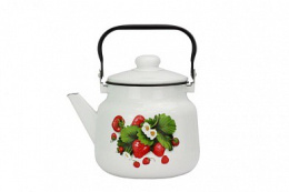 Чайник эмалированный 3,5л с подвижной металл. ручкой с декором Магн Земляника Эмаль Магнитогорск 01-2713/4
