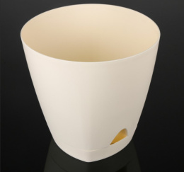 Горшок для цветов пластиковый Amsterdam с прикорневым поливом 0,65л d-11см сливочный InGreen ING6198СЛ