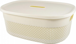 Корзина для хранения пластиковая с крышкой 12л 38,8х29,2х15,2см Oslo молочный туман Plast Team PT1332МЛ