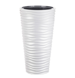 Кашпо пластиковое напольное Дюна со вставкой d-34см h-63см 9/42л белый Idea М3402