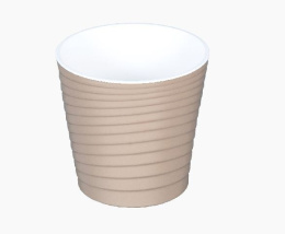 Горшок для цветов пластиковый Bloom со вставкой 2,7л d-17,5см h-16см кофе Ар-Пласт А011