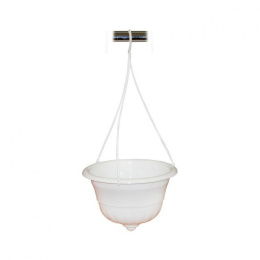 Кашпо подвесное пластиковое Грация 4,5л белый Альтернатива М1607