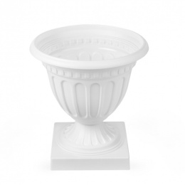 Вазон для цветов пластиковый Олимпия на ножке  6л d-29,5см h-30см белый Альтернатива М9076