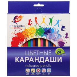 Карандаши цветные 24 цвета Луч Классика, деревянные, шестигранные 29С 1712-08