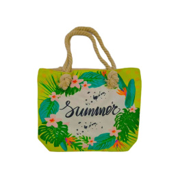 Сумка пляжная на молнии 46х37см Листья РД53046