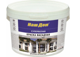 Краска водно-дисперсионная акриловая фасадная ВД-АК супербелая 1,2кг Наш Дом