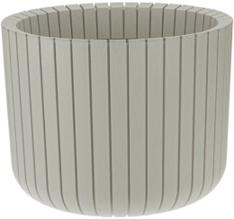 Кашпо пластиковое Шато 8,0л d-25см h-20см белый ротанг Idea М3039