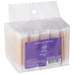 Ватные палочки бамбуковые  500шт., в пакете Идеальная 105517