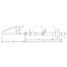 Задвижка дверная Секрет ЗД-09, под сварку 180мм Секрет 41067