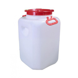 Бочка  60л пластиковая пищевая прямоугольная, горловина d-21,5см с навесными ручками* Альтернатива М577