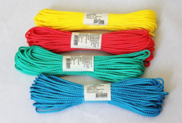 Шнур бытовой  20м d-4мм, с сердечником, цветной полипропиленовый Беларусь