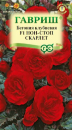Бегония Нон-стоп Скарлет F1 клубневая 4шт. цветной пакет Гавриш