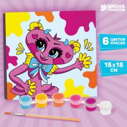 Картина по номерам на холсте с подрамником 15х15см Мягкая подружка Школа талантов 9490365