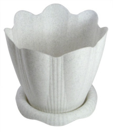 Горшок для цветов пластиковый Эдельвейс с поддоном 9,5л d-29см мраморный Martika С194М