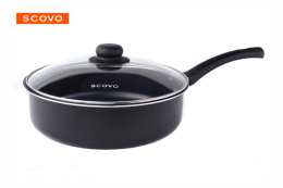 Сотейник алюминиевый с антиприг. покрытием Consul d-24см со стеклян. крышкой Scovo RC-020