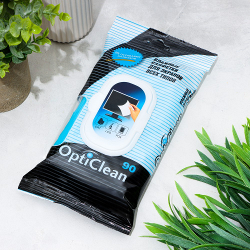 Салфетки влажные OptiClean 90шт. для экранов 744298