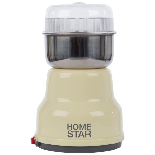 Кофемолка электрическая 150Вт, HS-2001, вместимость 50г, бежевый HomeStar 000500