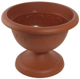 Вазон для цветов пластиковый Колывань низкий с подставкой 1,1л d-18см терракотовый Martika С143Т