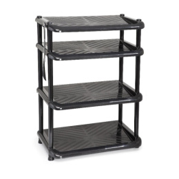 Этажерка четырехсекционная пластиковая для обуви Комфорт 49,5х31х71,5см, черный Полимербыт С405