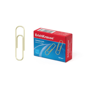 Скрепки 28мм 100шт. ErichKrause, омедненные металлические 24867