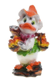 Фигурка садовая гипсовая Утенок с грибами 27х56см ГусьДекорЛюкс 11С36