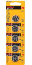 Батарейка Kodak литиевая CR2025 ( 5шт. на блистере) Б0018716