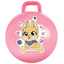 Мяч-попрыгун латексный 45см 1 ручка Корги, розовый, 380г Zabiaka 7350275