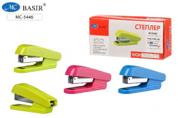 Степлер №24 пластиковый, ассорти МС-5446