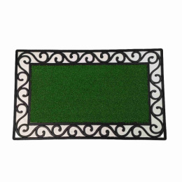 Коврик придверный резиновый 45х 75см, вставка травка Радужный Дом РД67062