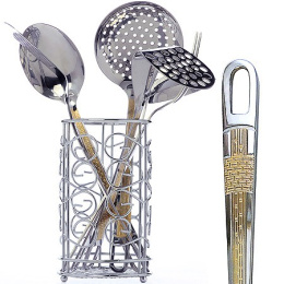 Набор кухонных принадлежностей из нержавеющей стали 7 предм. на металлической подставке Mayer & Boch 40453