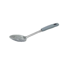 Ложка из нержавеющей стали с прорезями 32см пластиковая ручка Радужный Дом РД 51912