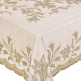 Скатерть виниловая прямоугольная 150х230см, бежевый Embossed С629