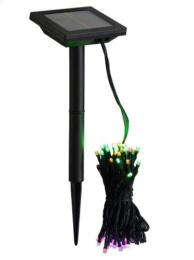 Фонарь садовый гирлянда на солнечной батарее  50 светодиодов, цветной Облик 491