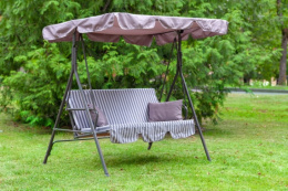 Качели садовые 160х100х150см, 2-х местные, нагрузка до 160кг, с навесом, Габи Ольса с950/79896