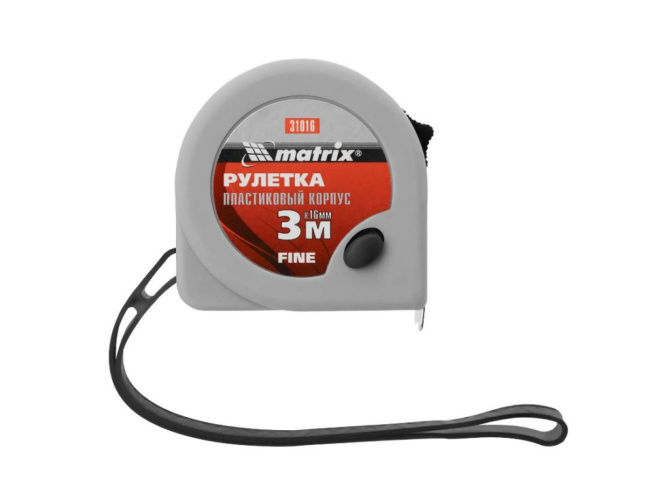 Рулетка  3м х 16мм пластиковый корпус, Fine Matrix 31016